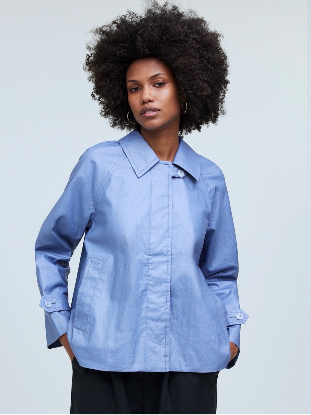 Madewell Powder Blue Trench Jacket
